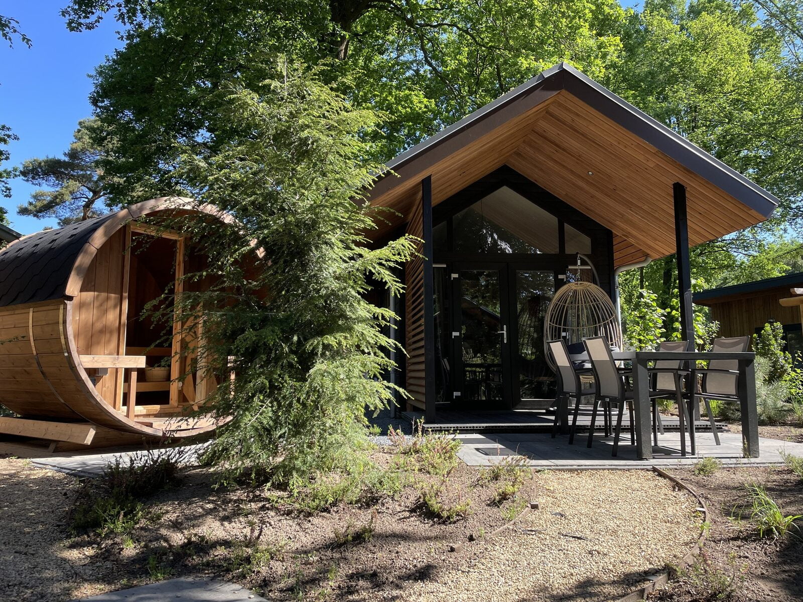 Tiny Lodge Eco 4 personen met Sauna-berkenrhode-Vroegboekkorting